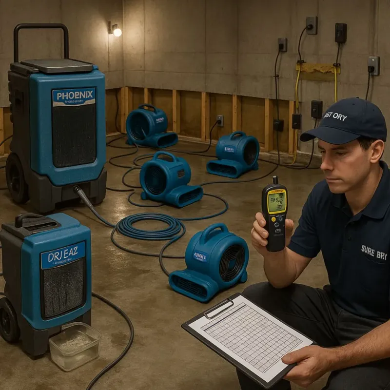 Structural Drying and Dehumidification process in Bairoa, PR